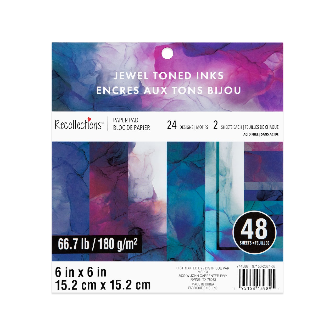 12 Pack: 6" x 6" Jewel Toned Inks Paper Pad by Recollections™